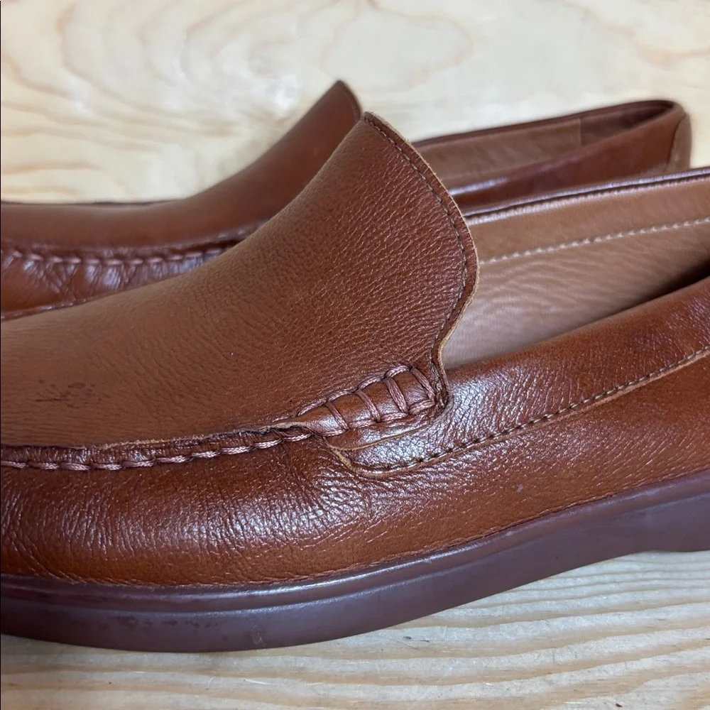 Johnston & Murphy Rich Brown sheepskin Leather Slip-Ons‎ size 9 1/2
